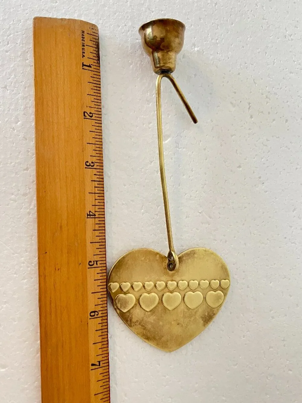Brass Hanging Heart Ornament with Candlestick Holder